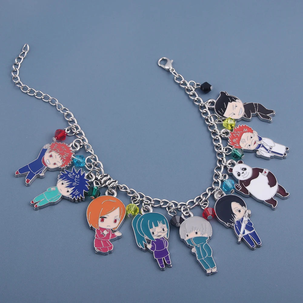 Bracelete Pulseira Jujutsu Kaisen Chibi, 12 Chibis