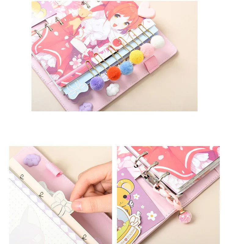 Caderneta Cardcaptor Sakura, Diário e Planner com Espiral Rosa e Acessórios