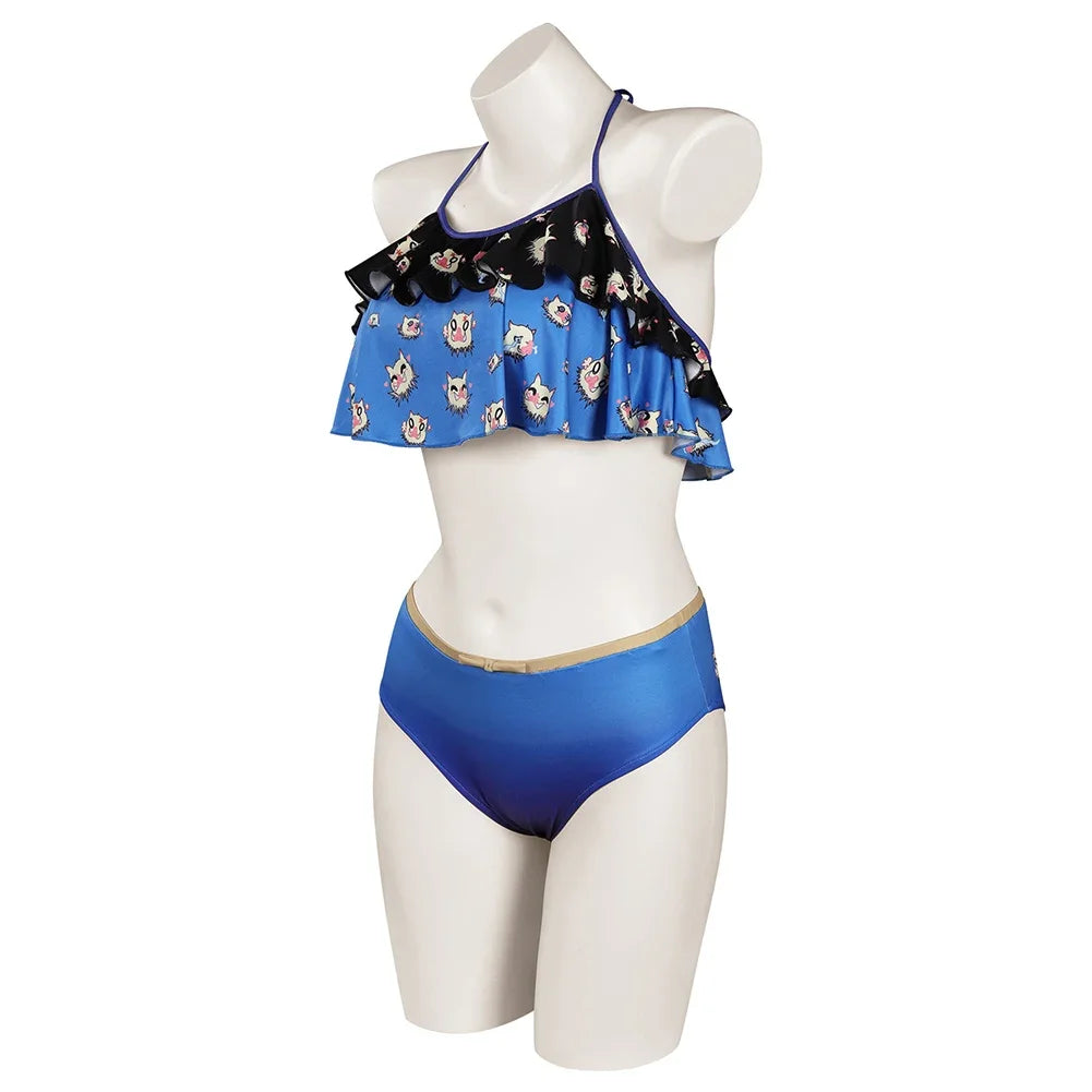 Traje de Banho Biquíni Cosplay Demon Slayer