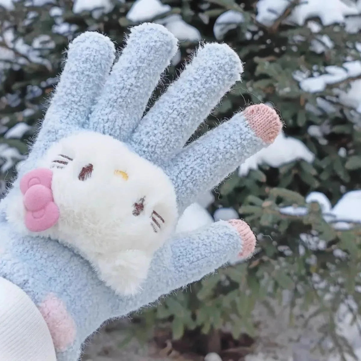 Luva Hello Kitty Plushie, Inverno Kawaii