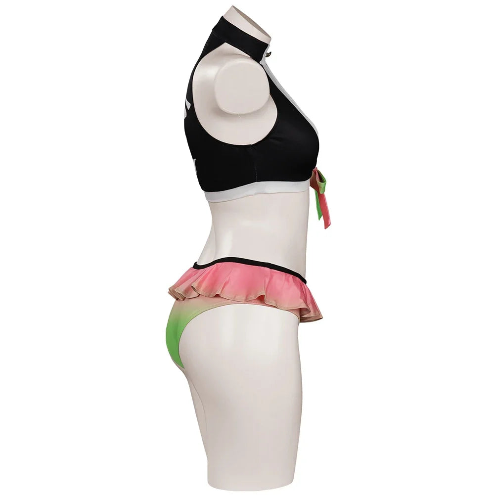 Traje de Banho Biquíni Cosplay Demon Slayer