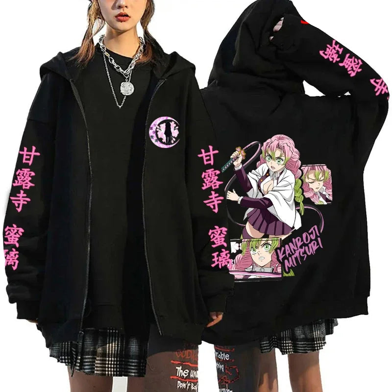 Moletom Zíper Kanroji Mitsuri, Kimetsu no Yaiba