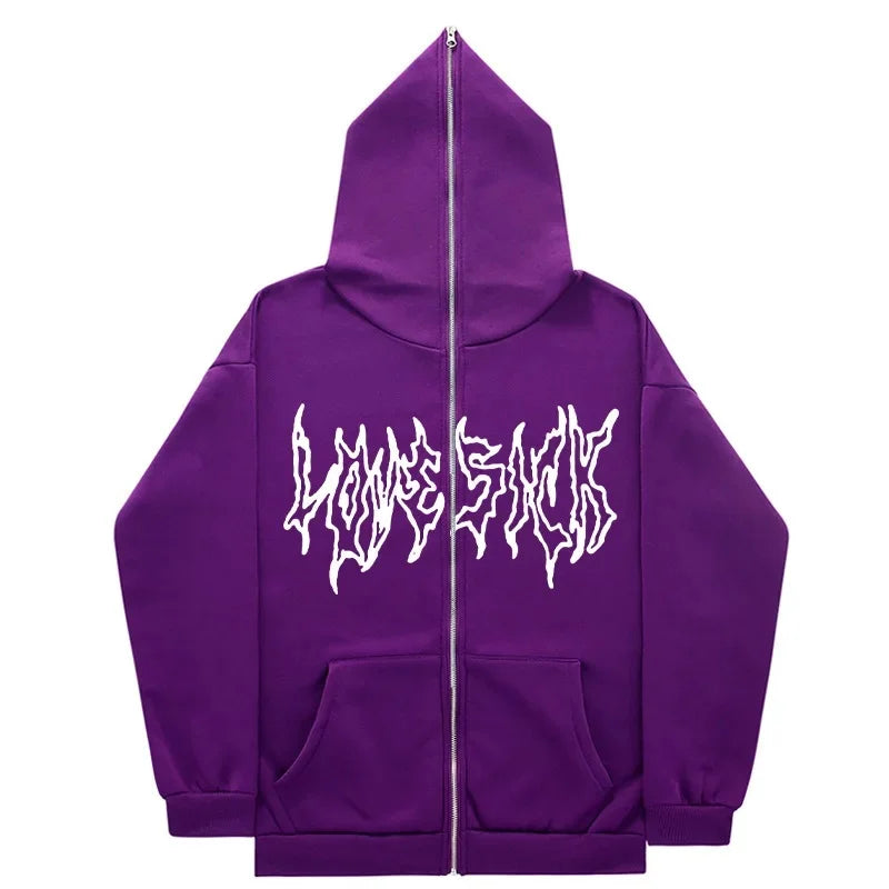 Moletom Zíper Lovesick, Street Gótico