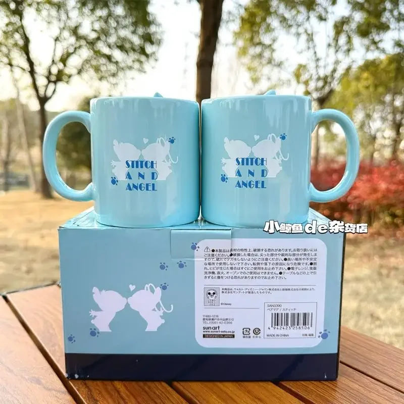 Caneca Casal Stitch & Angel, Edição Limitada 3D