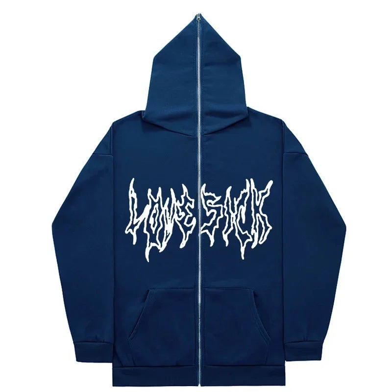 Moletom Zíper Lovesick, Street Gótico