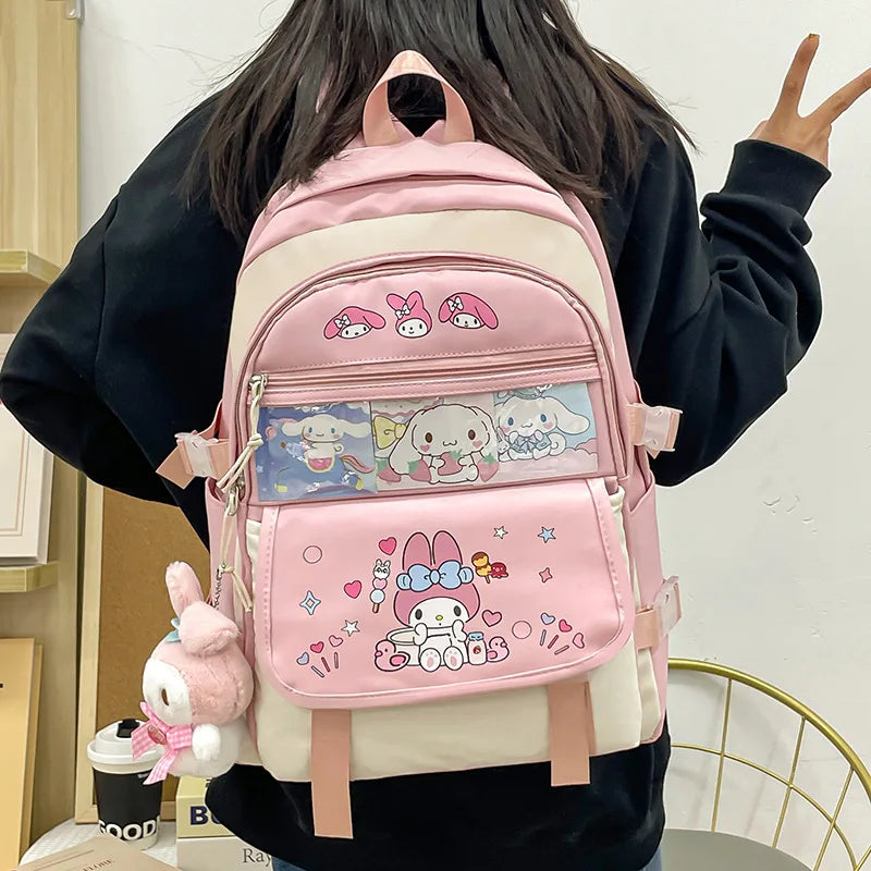Mochila Kawaii Sanrio – Cinnamoroll, Kuromi e My Melody