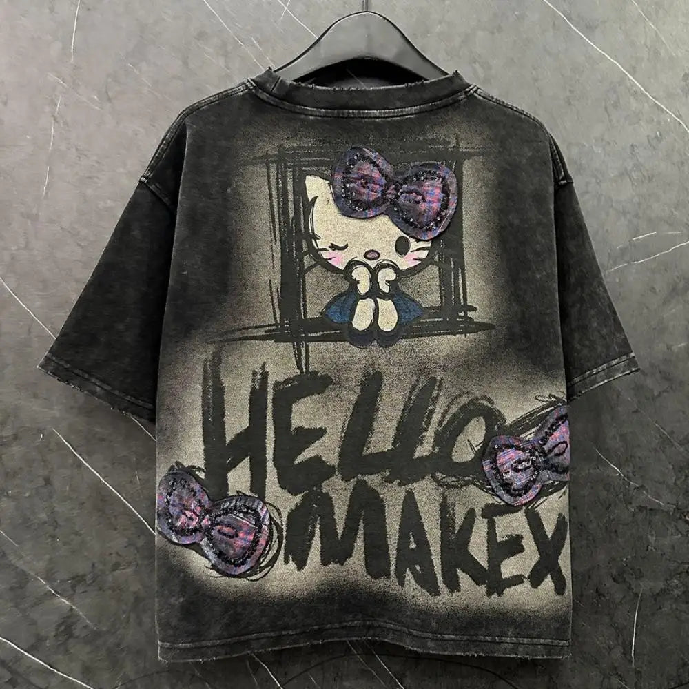 Camiseta Hello Kitty Kawaii Grunge