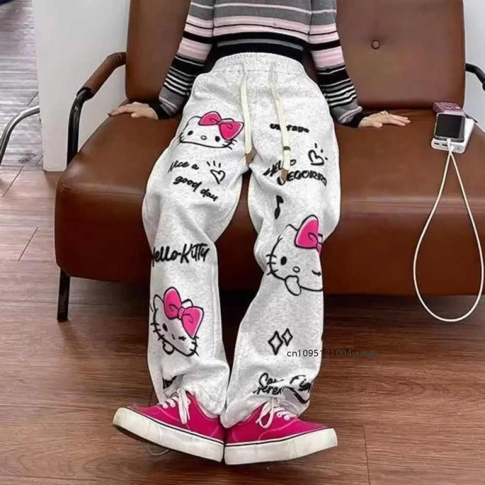 Calça Moletom Hello Kitty Graffiti Y2K