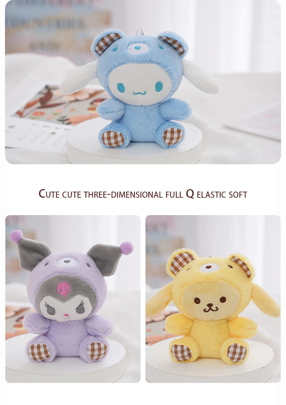 Chaveiro Pelúcia Fofinha Hello Kitty e Amigos