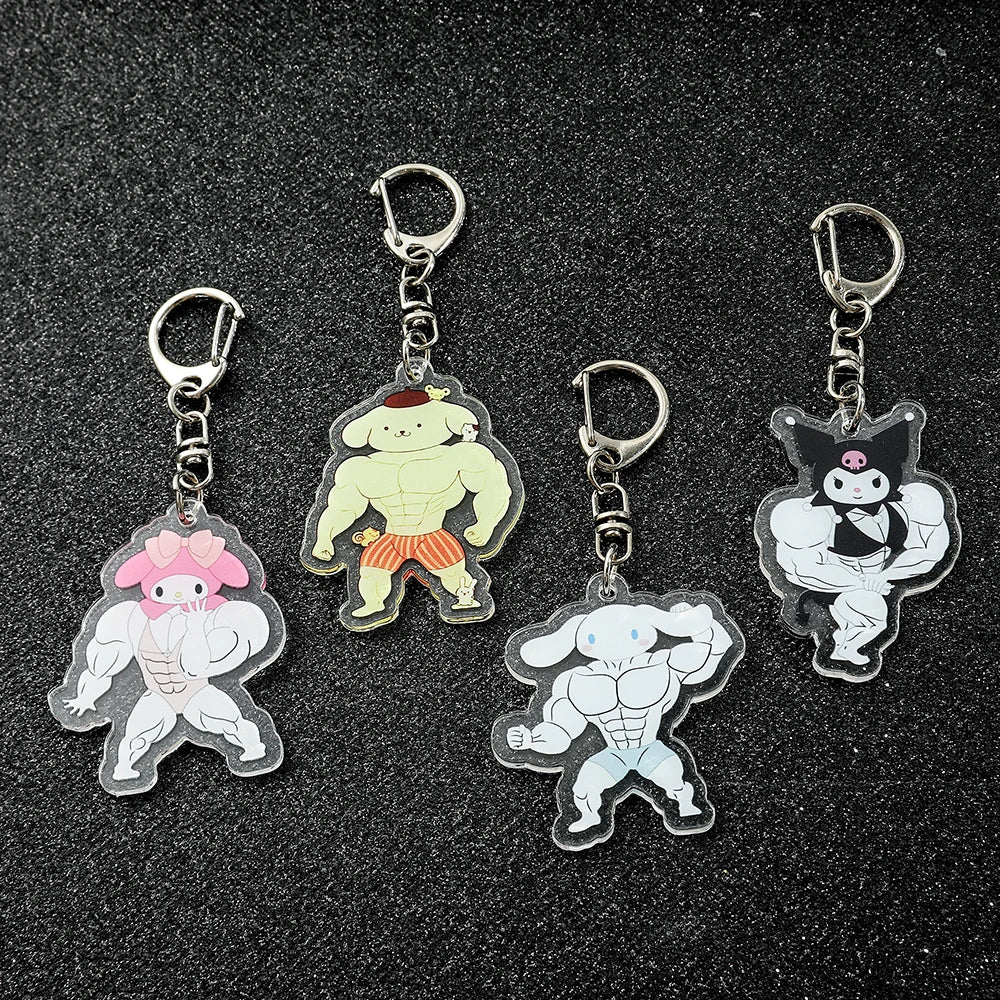 Chaveiro Sanrio Muscle Kawaii, Versão Bombadinha