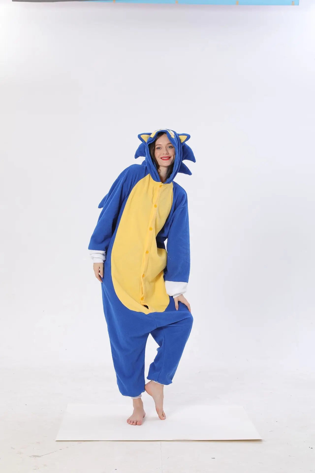 Pijama Cosplay Adulto e Infantil Sonic Kigurumi