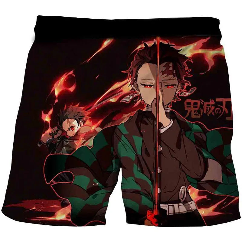 Shorts Adulto e Infantil Oni Hunter, Demon Slayer