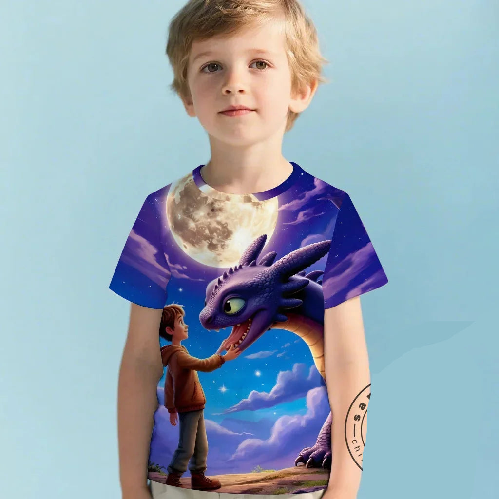 Camiseta Infantil Banguela e Soluço 3D