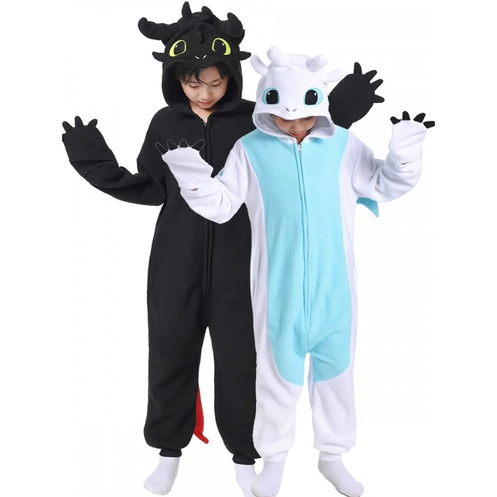 Pijama Cosplay Infantil Kigurumi Banguela e Fúria da Luz