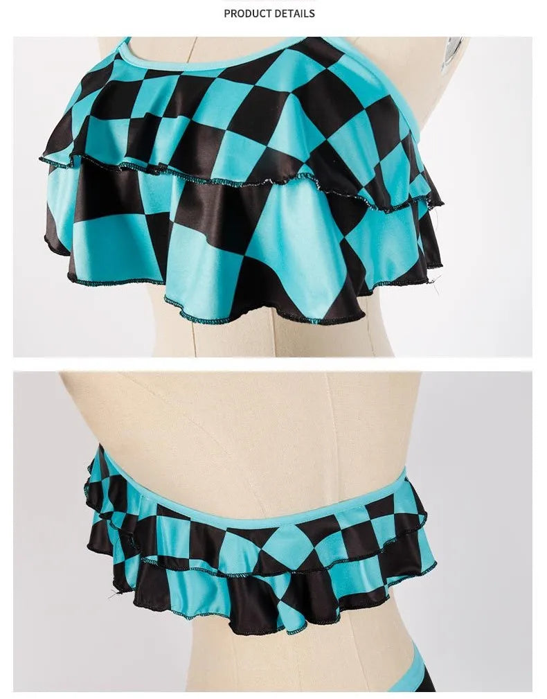 Biquíni Infantil Waves, Demon Slayer + Chaveiro (Brinde)