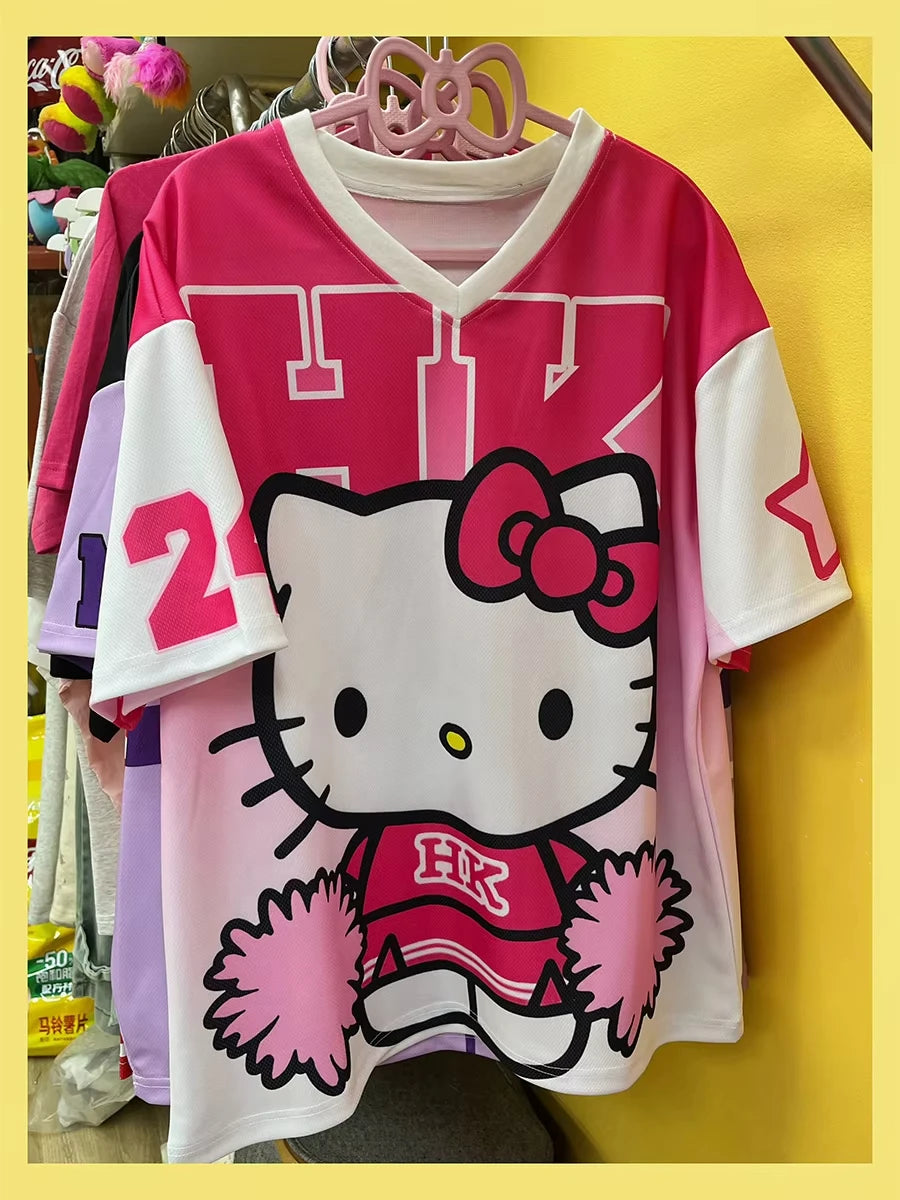 Camiseta Oversized Adulto e Infantil Hello Kitty Esporte Club