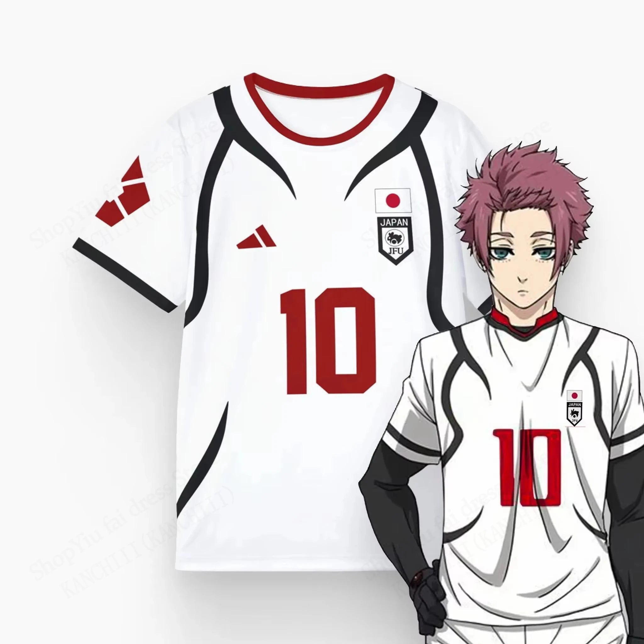 Camiseta Adulto e Infantil Blue Lock Sae Itoshi - Seleção Japonesa U-20
