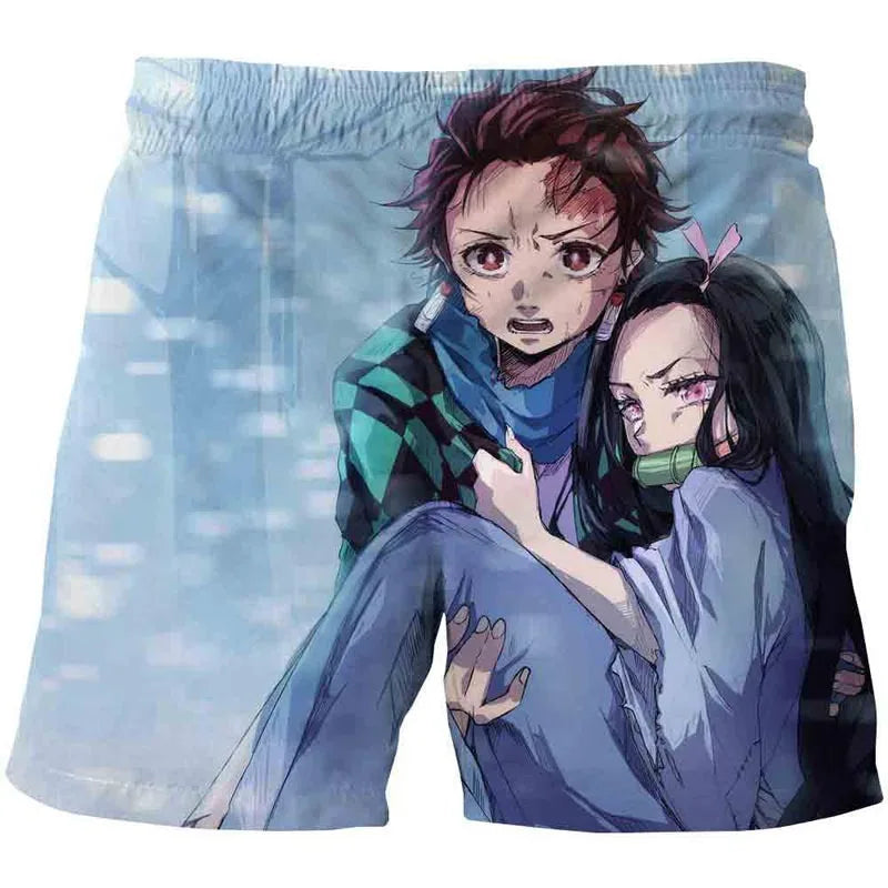 Shorts Adulto e Infantil Oni Hunter, Demon Slayer