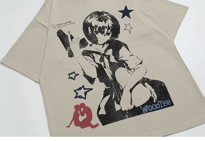 Camisa Premium Rei Ayanami Oversized Y2K
