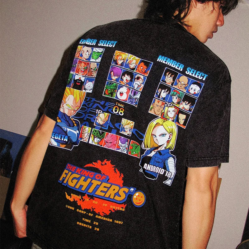 Camiseta Oversized Dragon Ball x King of Fighters