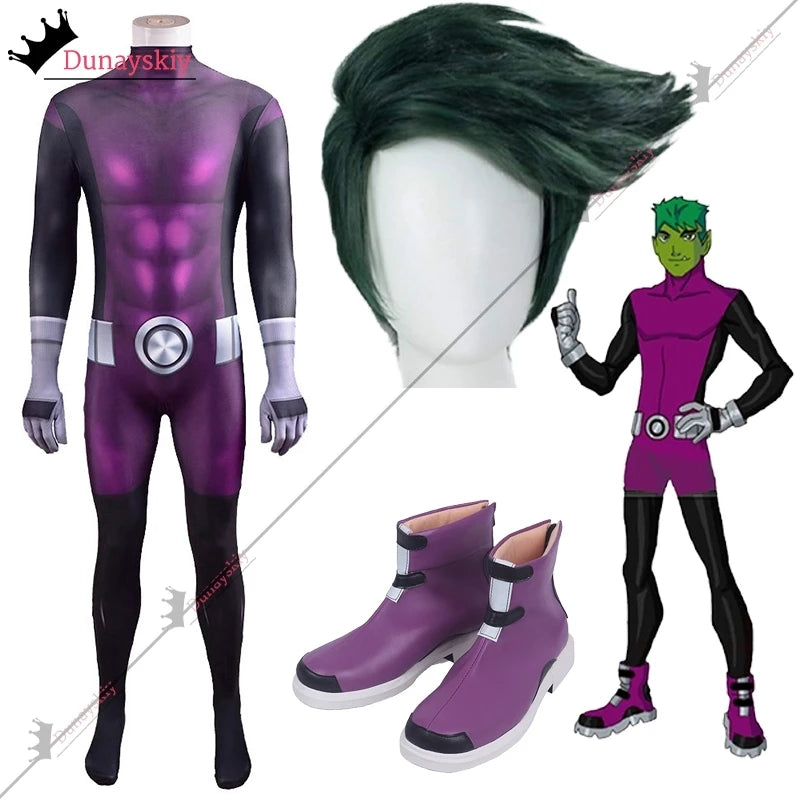 Fantasia Cosplay Mutano Beastboy, Jovens Titãs