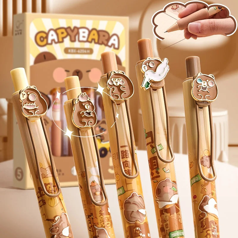 Estojo Capivara Kawaii, Grande Capacidade + Brindes (Selecionar)