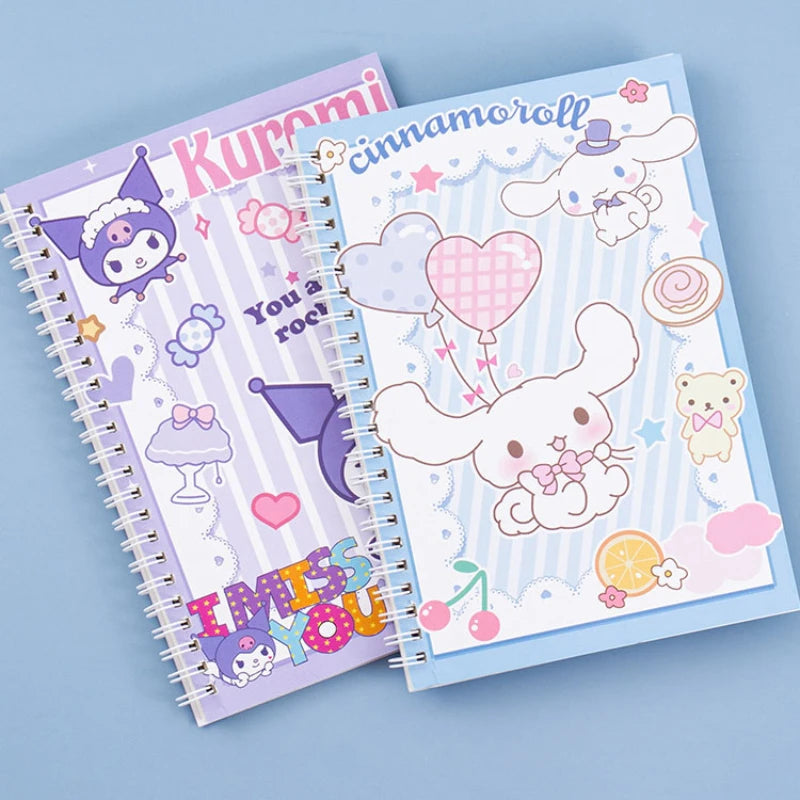 Caderneta A5 Sanrio: Kuromi, Cinnamoroll e Amigos