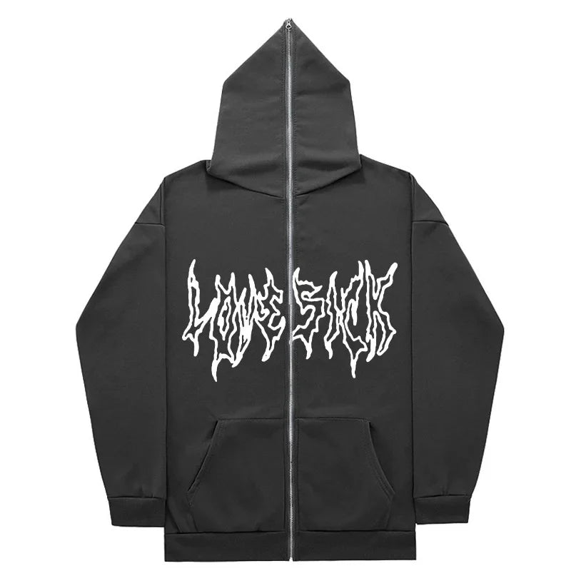 Moletom Zíper Lovesick, Street Gótico