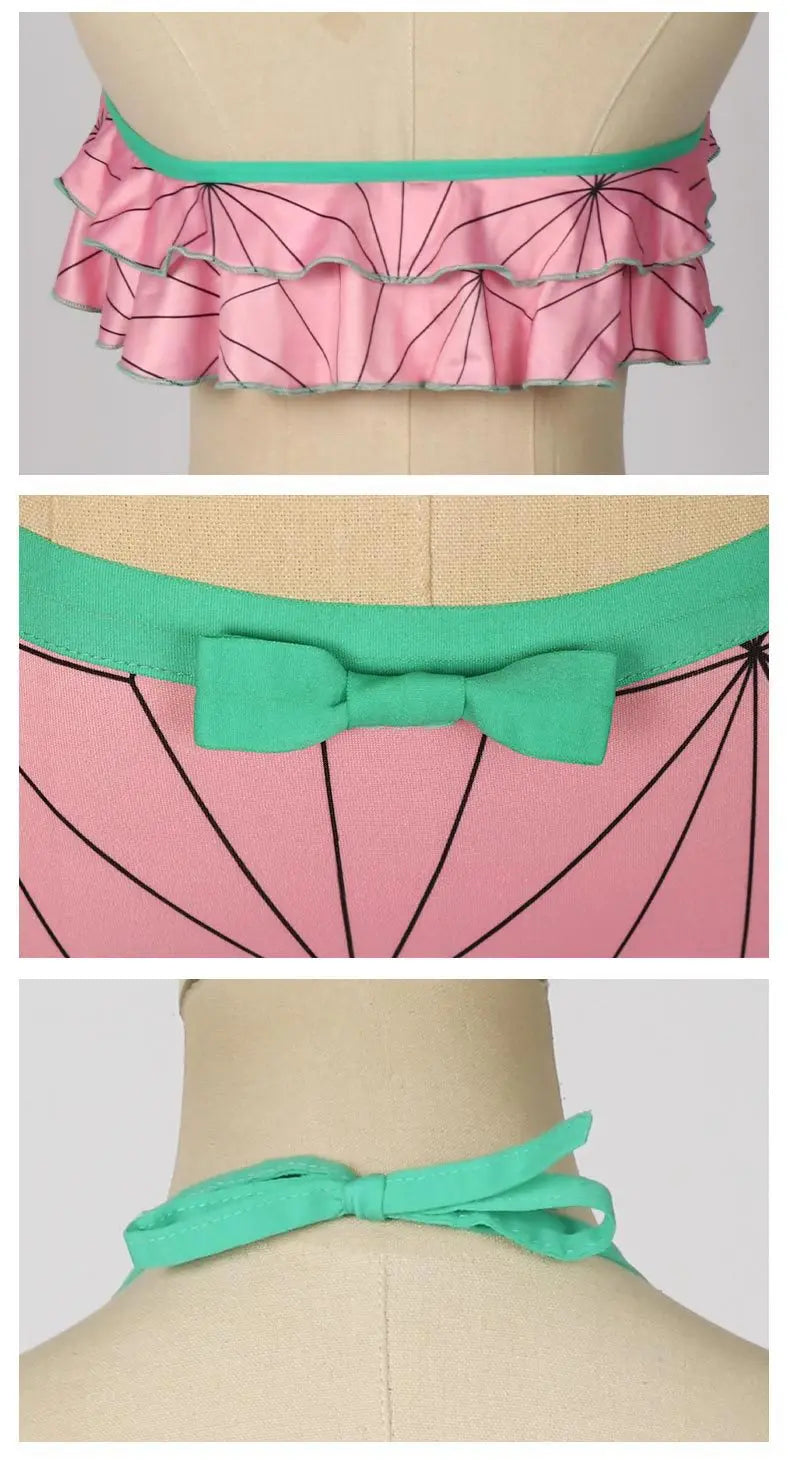 Biquíni Infantil Waves, Demon Slayer + Chaveiro (Brinde)