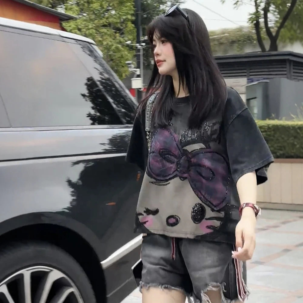Camiseta Hello Kitty Kawaii Grunge