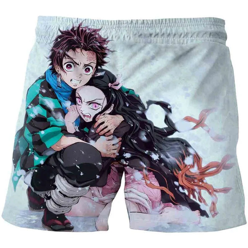 Shorts Adulto e Infantil Oni Hunter, Demon Slayer