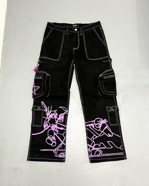 Calça Soul Eater Y2K baggy Jeans