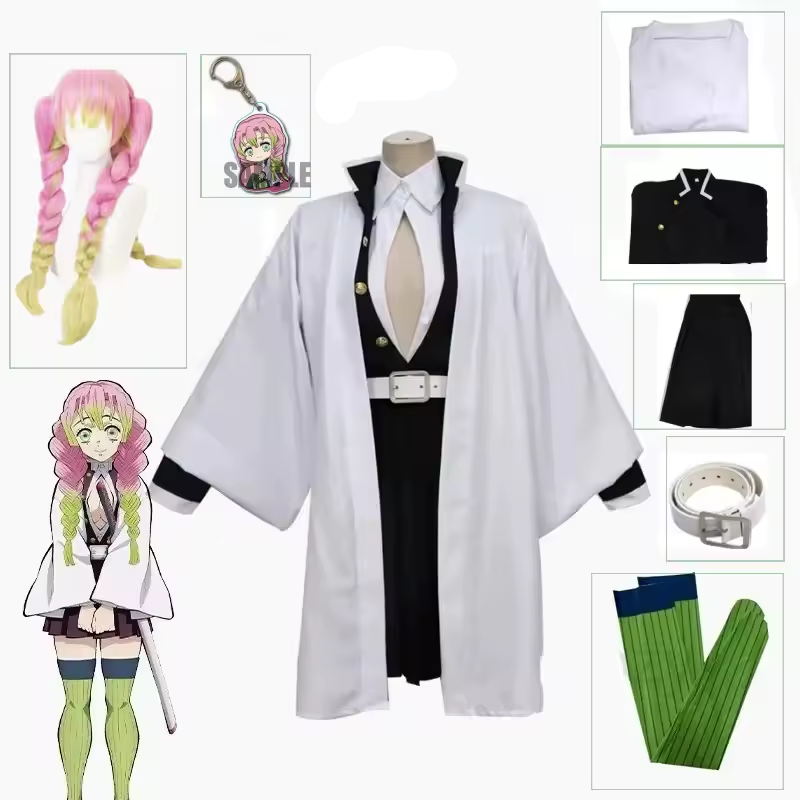 Fantasia Cosplay Adulto e Infantil Mitsuri Kanroji