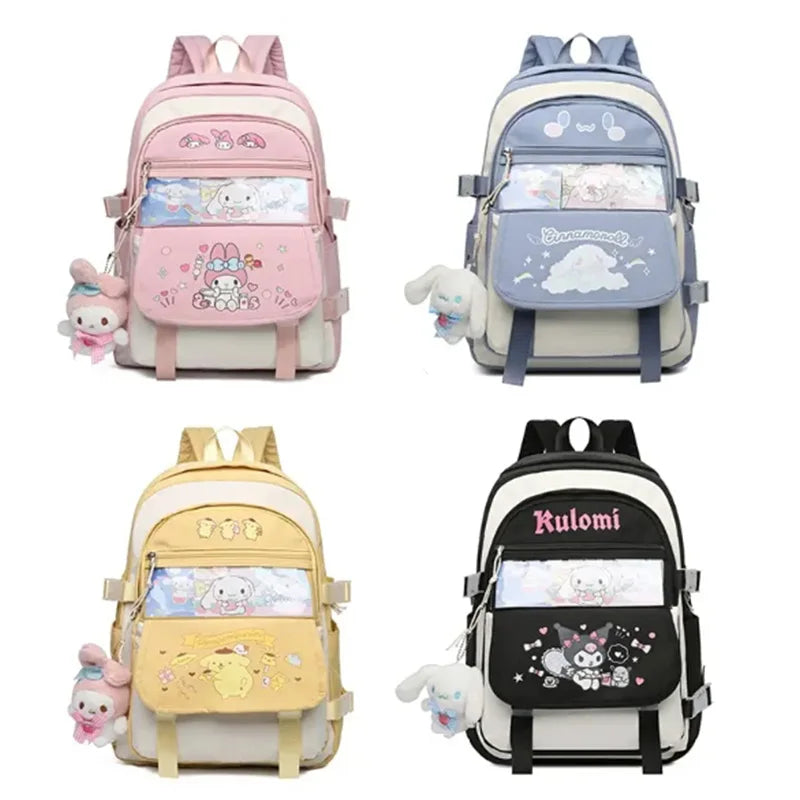 Mochila Kawaii Sanrio – Cinnamoroll, Kuromi e My Melody