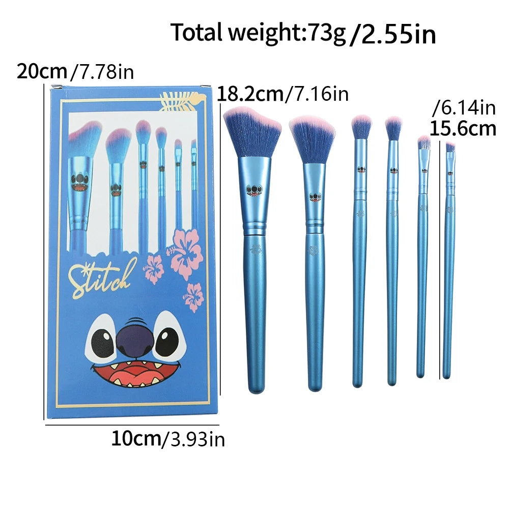 Kit de Pincéis Disney Stitch, 6 Peças Kawaii para Maquiagem