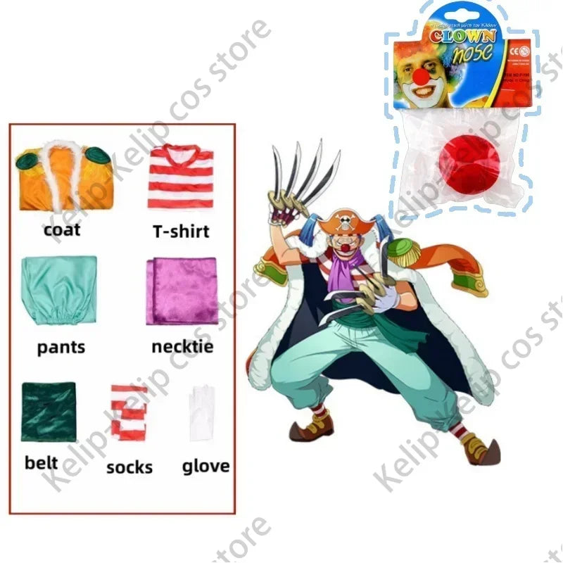 Fantasia Cosplay Buggy, o Palhaço Estrela