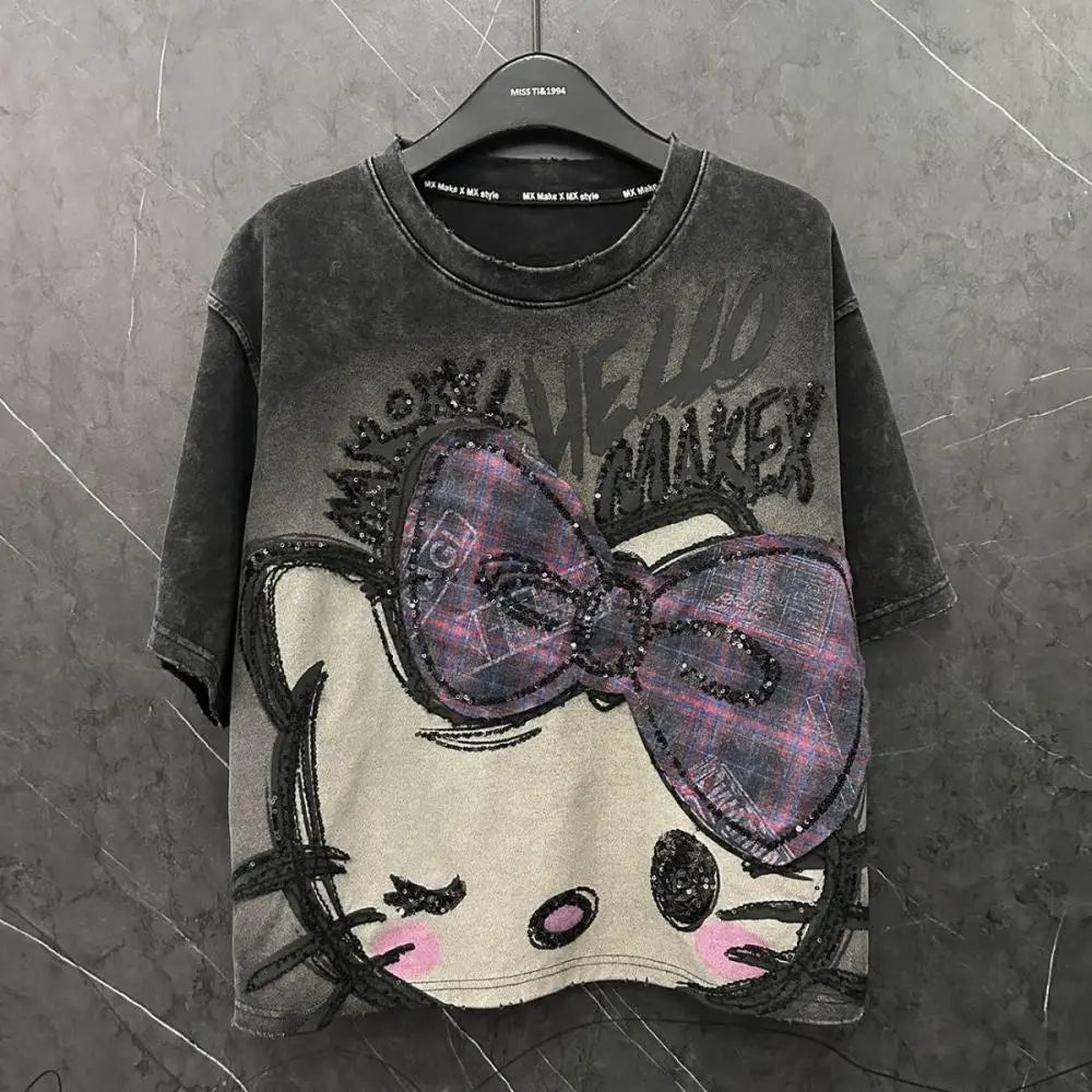 Camiseta Hello Kitty Kawaii Grunge
