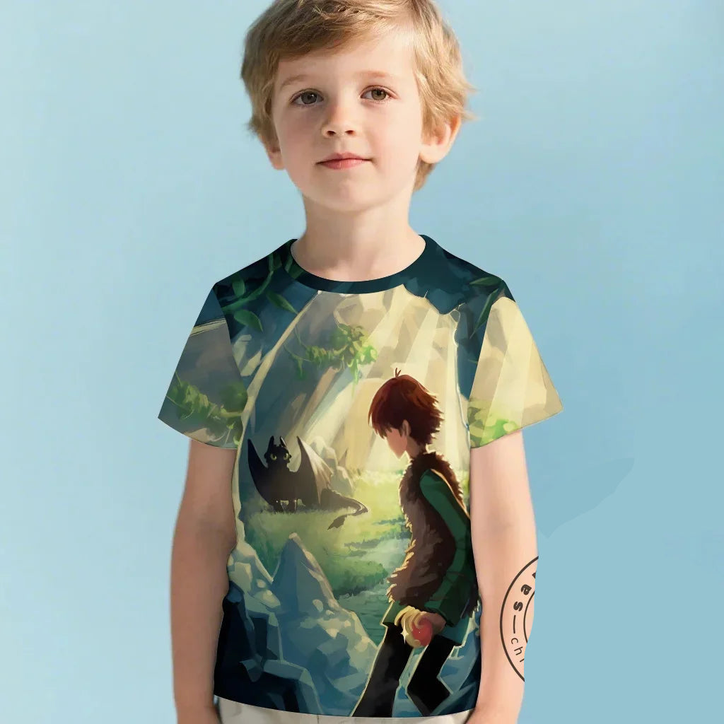 Camiseta Infantil Banguela e Soluço 3D