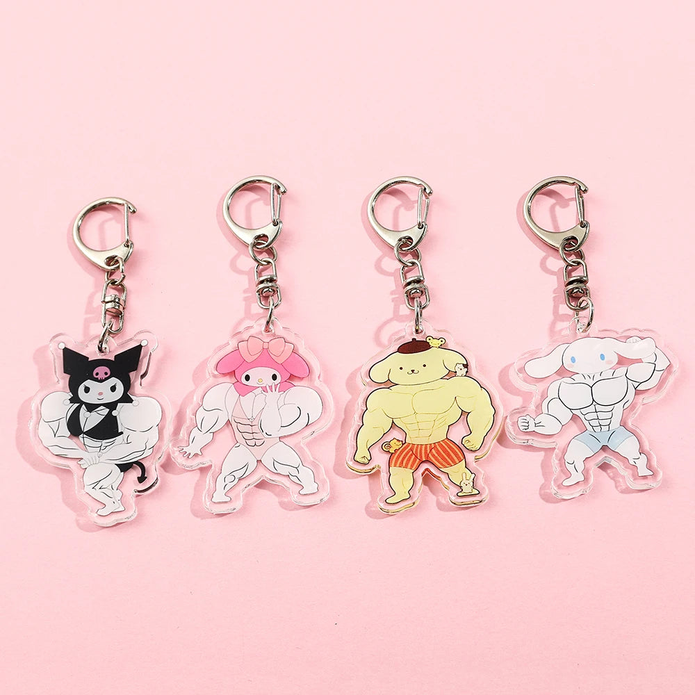 Chaveiro Sanrio Muscle Kawaii, Versão Bombadinha