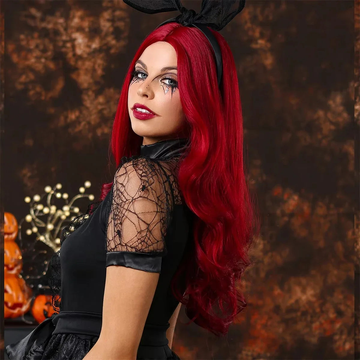 Peruca Mera Cosplay – Longa, Vermelha e Ondulada