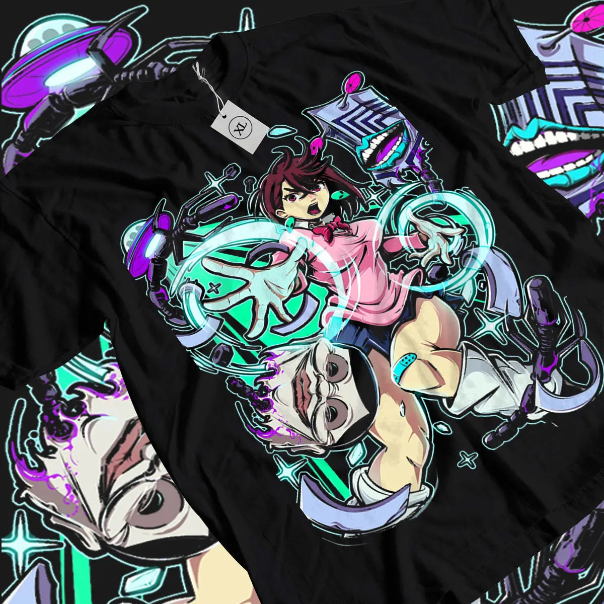 Camiseta Glitch Hacker Girl, Momo Dandadan