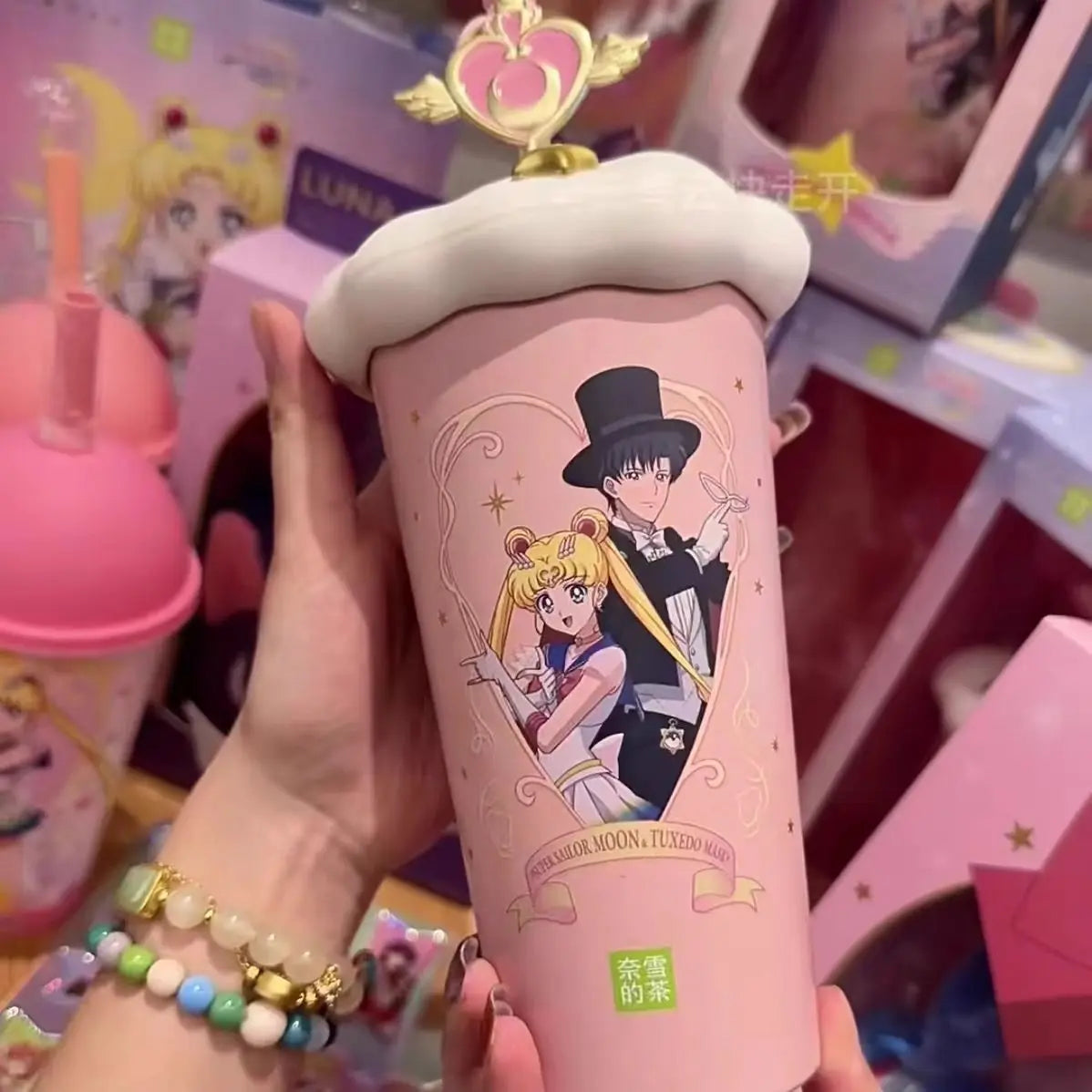 Copo Mágico Sailor Moon & Tuxedo Mask