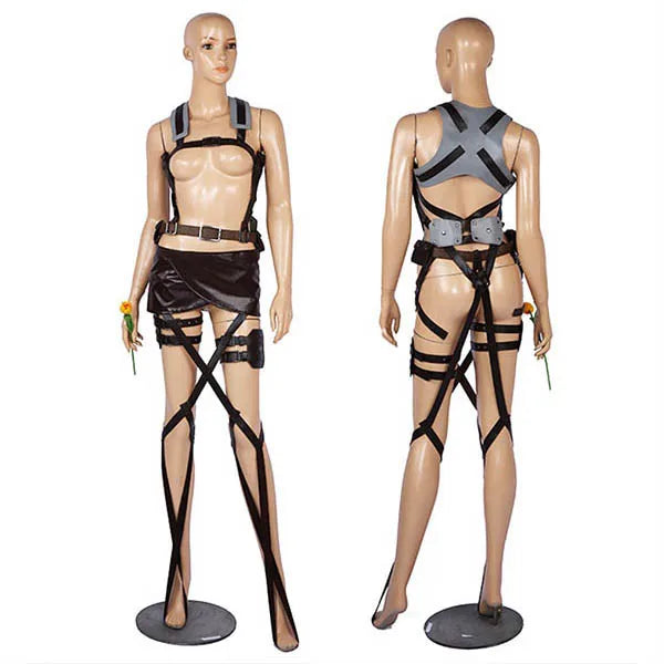 Conjunto Completo Cosplay Levi, Mikasa e Eren Attack on Titan