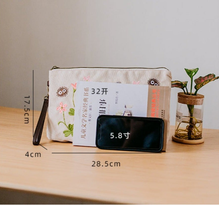 Bolsa Totoro & Flores – Bolsa + Necessaire