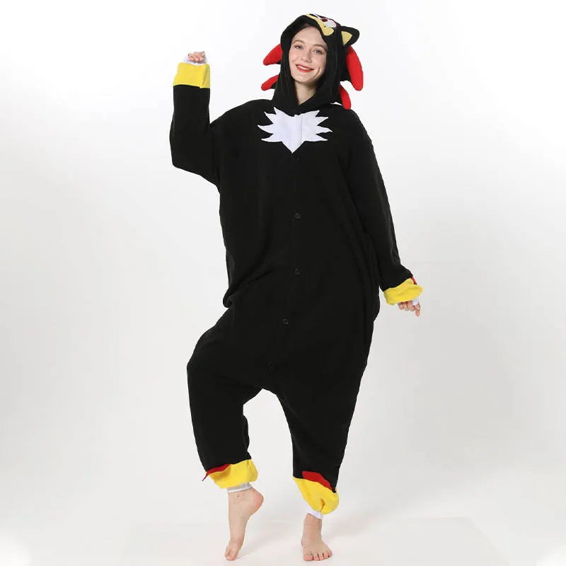 Pijama Cosplay Adulto e Infantil Sonic Kigurumi