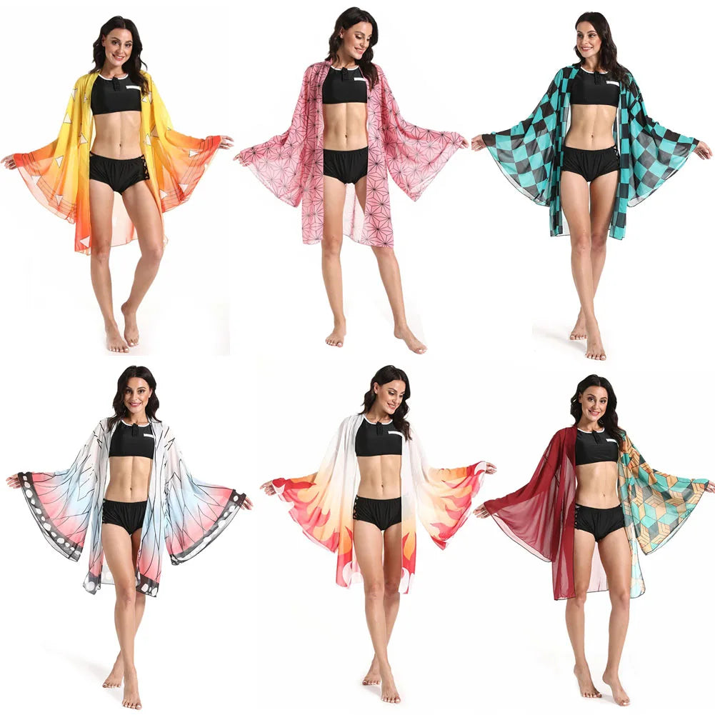 Biquíni Demon Slayer, com Saída de Praia