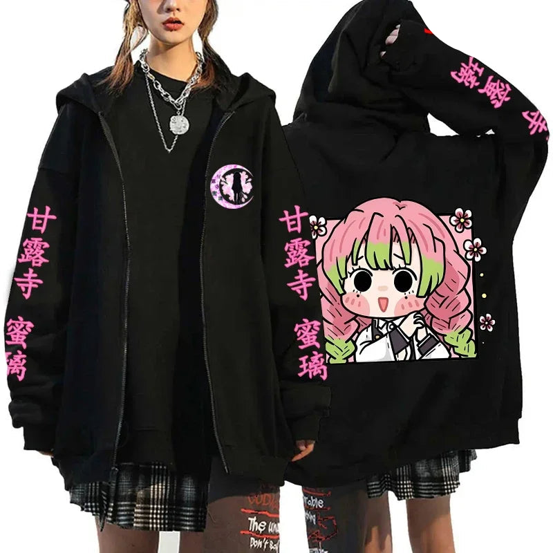 Moletom Zíper Kanroji Mitsuri, Kimetsu no Yaiba