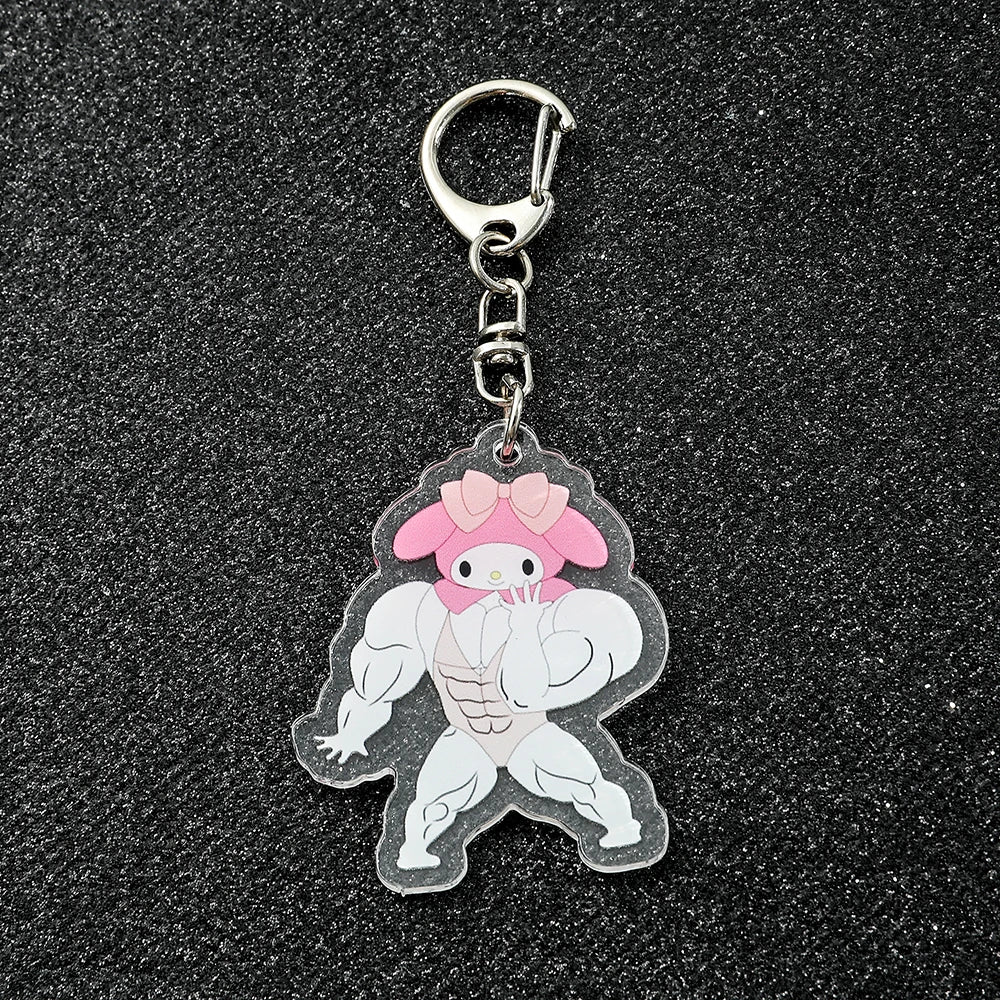 Chaveiro Sanrio Muscle Kawaii, Versão Bombadinha
