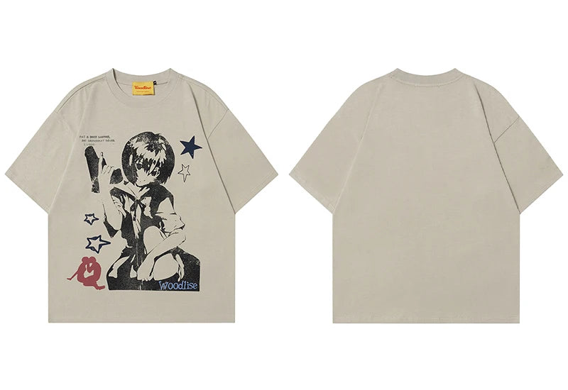 Camisa Premium Rei Ayanami Oversized Y2K