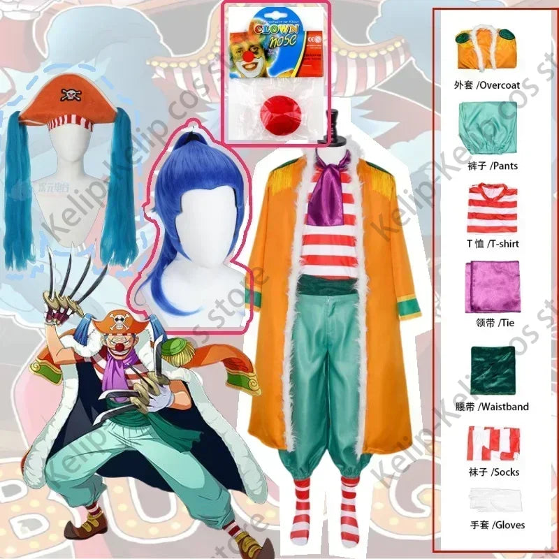 Fantasia Cosplay Buggy, o Palhaço Estrela